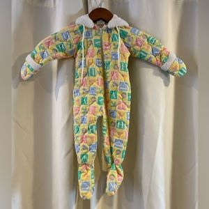 Baby Bunting One‎ Size Unisex Yellow Alphabet Hooded Meltzer Inc Vintage